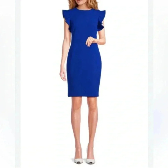 Calvin Klein Flutter Sleeve Mini Dress Size 8 - Picture 1 of 8